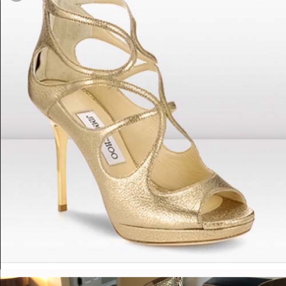 Jimmy Choo Latina Glitter Gold shoes